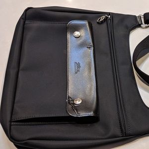 Longchamp Fabric and Leather crossbody handbag